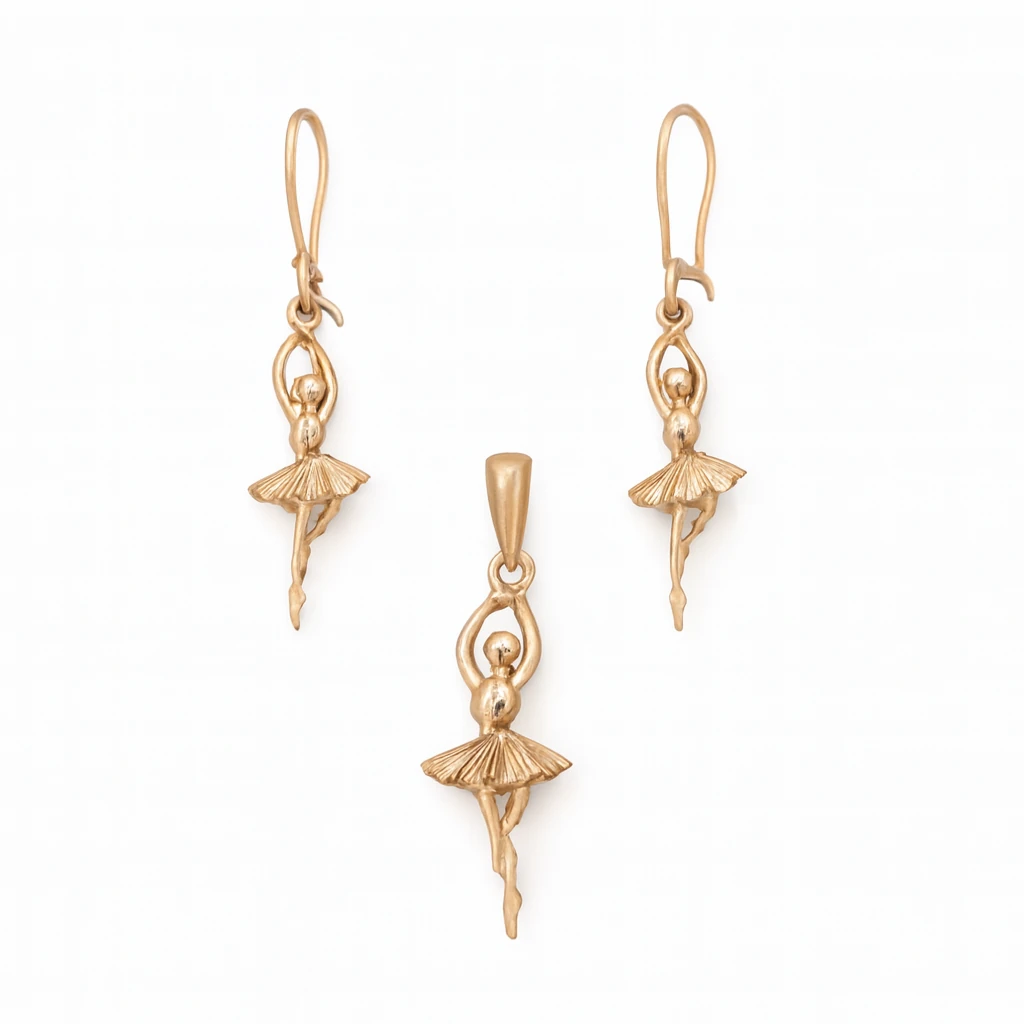 نیم ست طلا مینیمالیست طرح بالرین