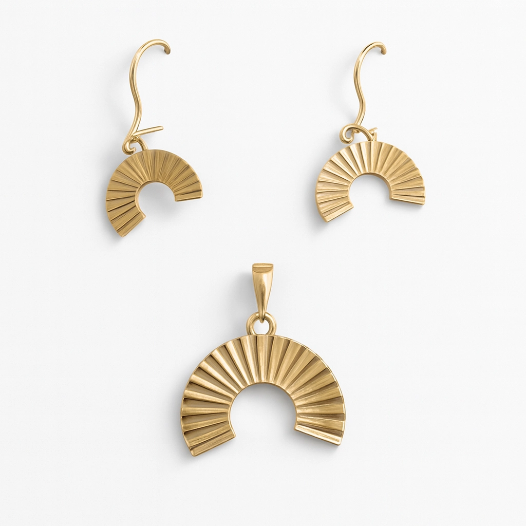 نیم ست طلا مینیمالیست طرح تابنده