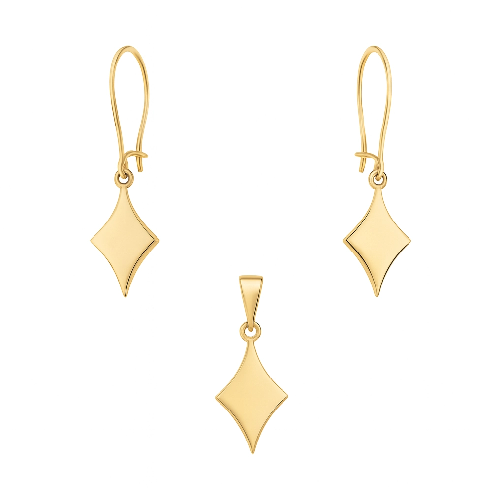 نیم ست طلا مینیمالیست طرح درخشان