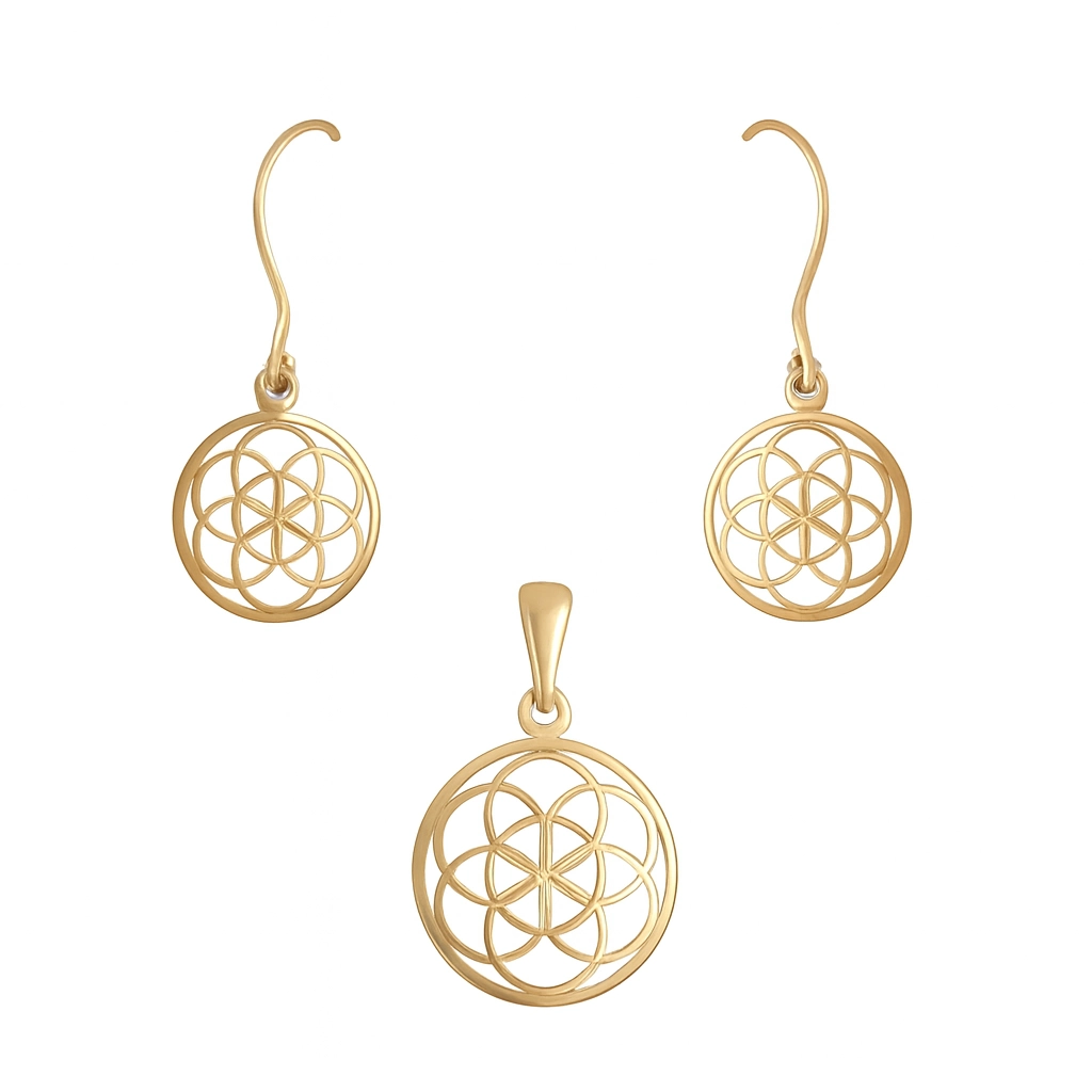 نیم ست طلا مینیمالیست طرح دریم