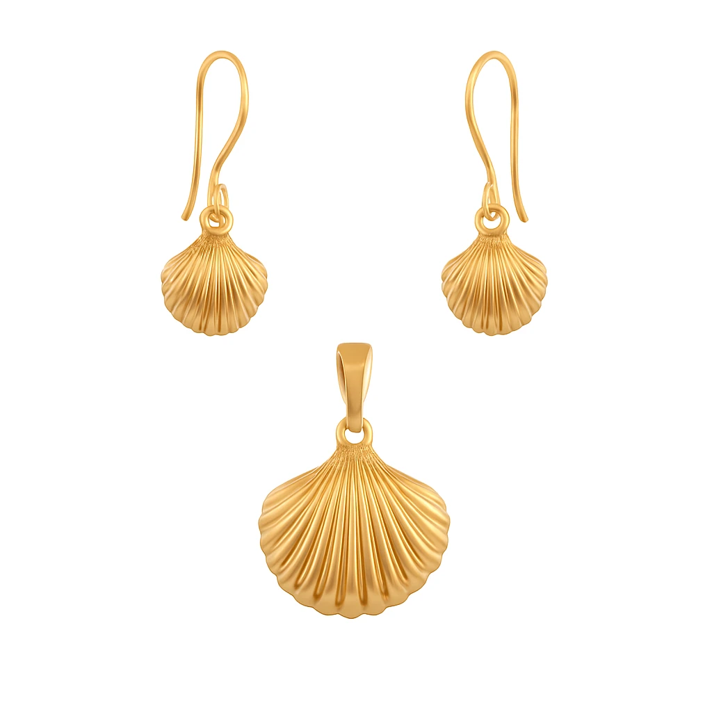 نیم  ست طلا مینیمالیست طرح دل یار