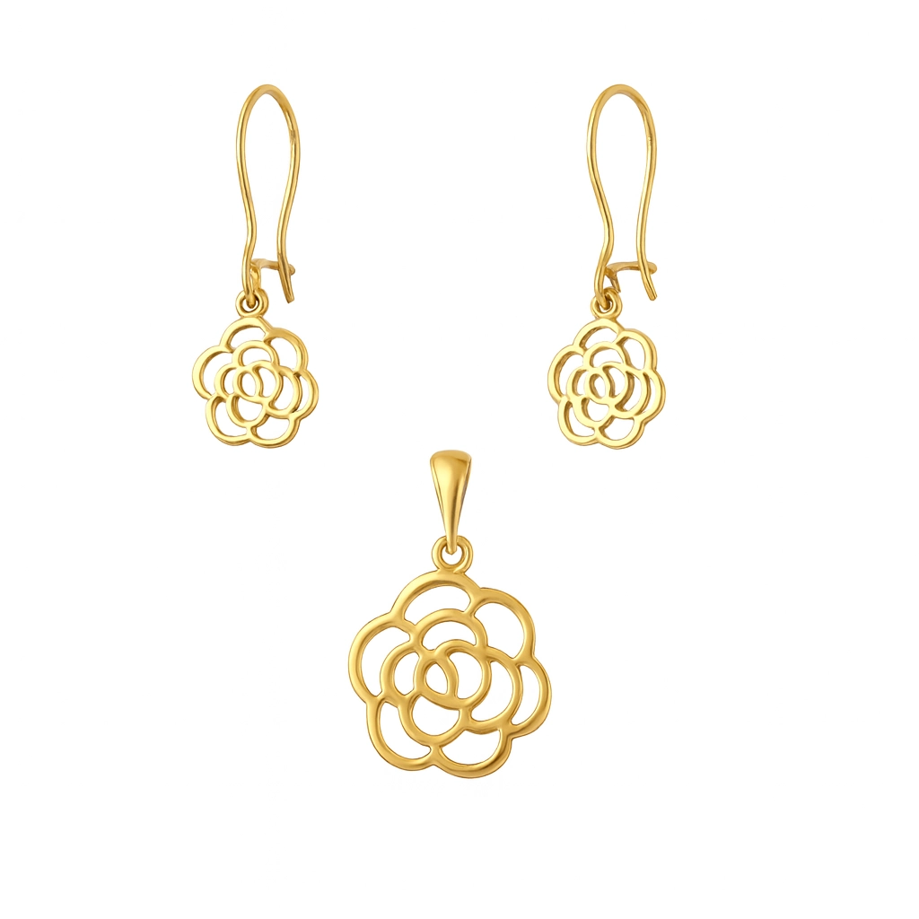 نیم ست طلا مینیمالیست طرح رز