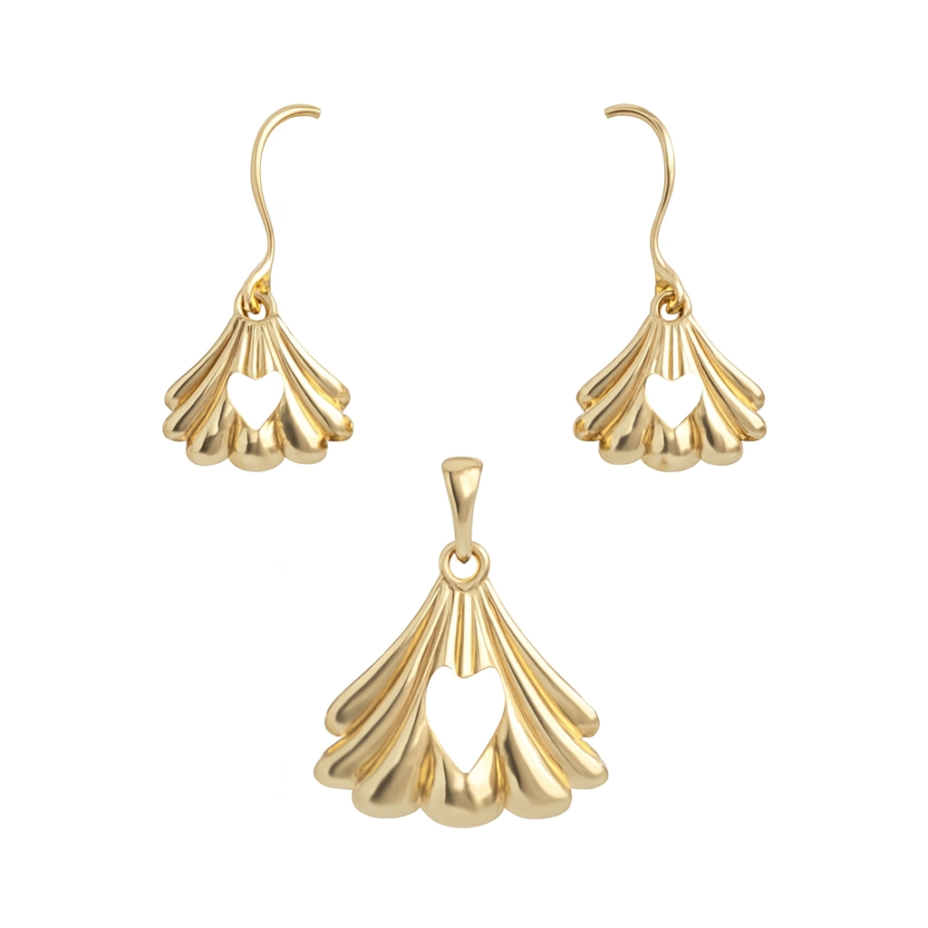 نیم ست طلا مینیمالیست طرح نسیم عشق