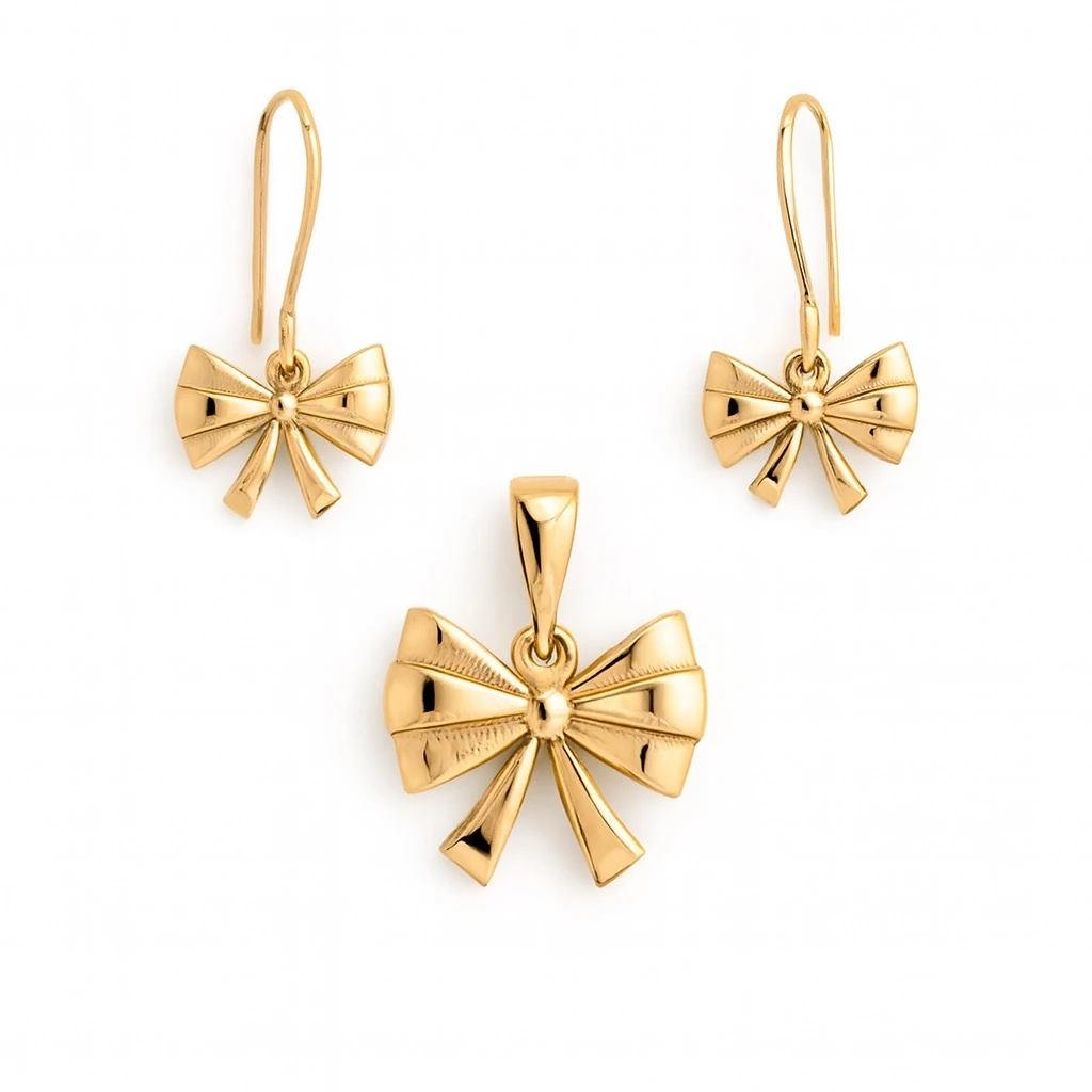 نیم ست طلا مینیمالیست طرح پاپیلا