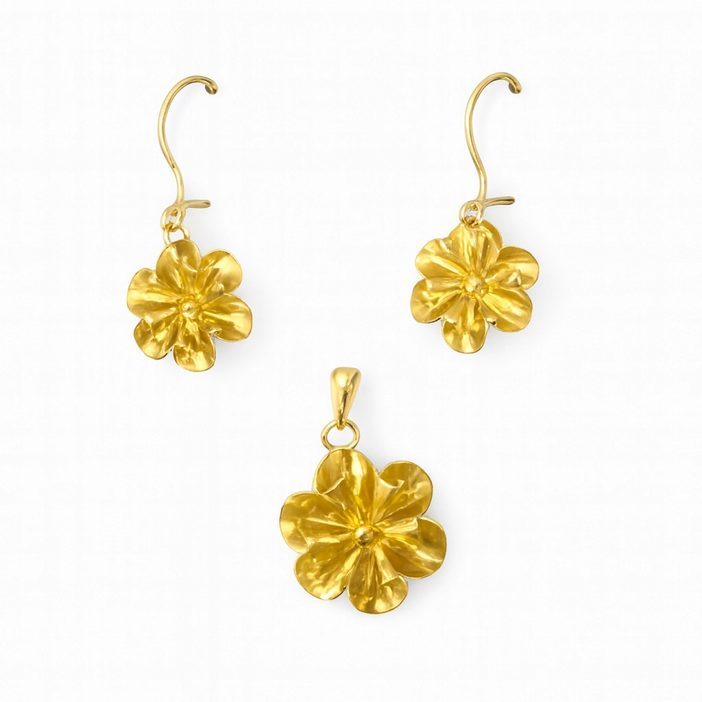 نیم ست طلا مینیمالیست طرح پیچک