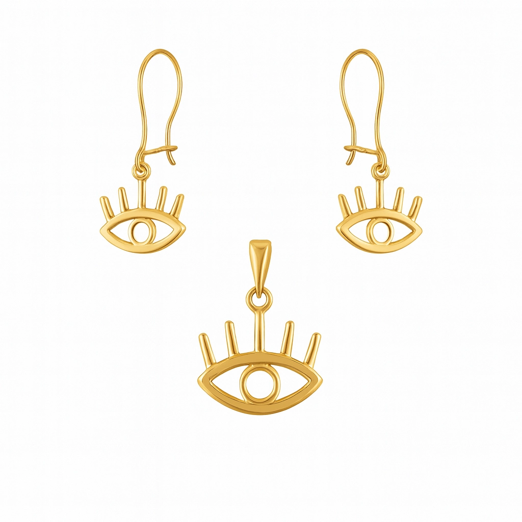 نیم ست طلا مینیمالیست طرح چشمک