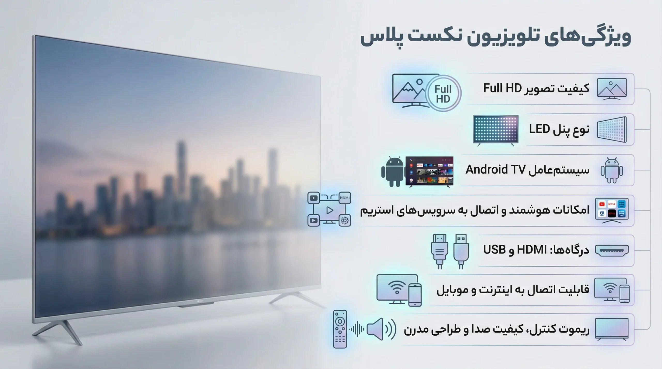 ویژگی‌های تلویزیون نکست پلاس
