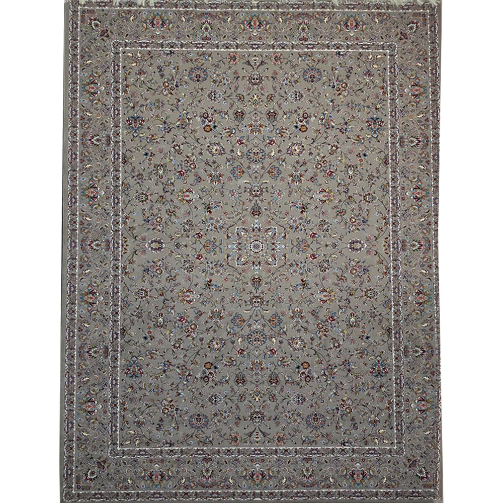 فرش 700 شانه آکرلیک تراکم 2550 کمیل مدل آلما رنگ زمینه فیلی