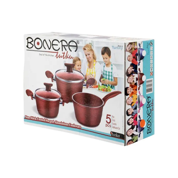 سرویس قابلمه 5 پارچه گرانیت بونرا مدل babyset Burgundy