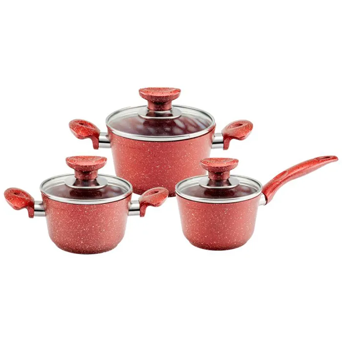 سرویس قابلمه 5 پارچه گرانیت بونرا مدل babyset Burgundy