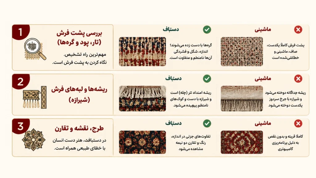 از کجا بفهمیم فرش دستباف است