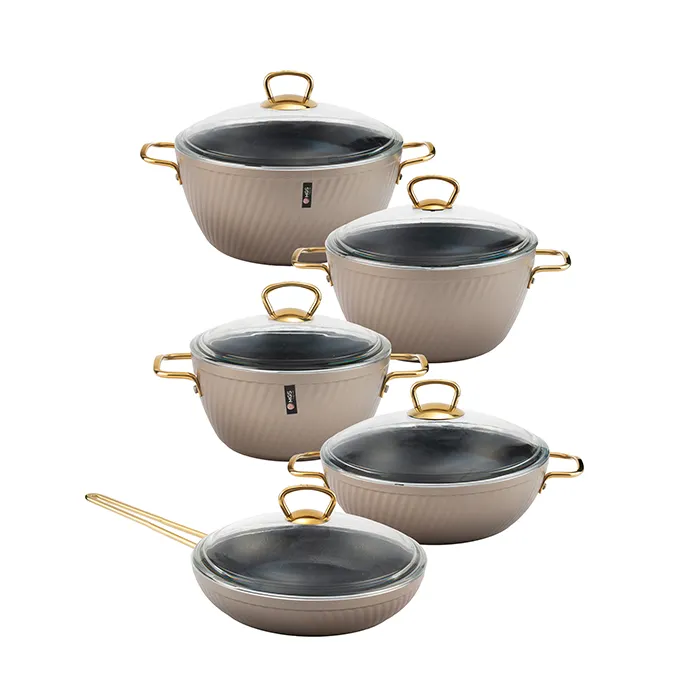 سرویس قابلمه 10 پارچه ام جی اس مدل فورج P طرح ماینز کد FR04G Titanium