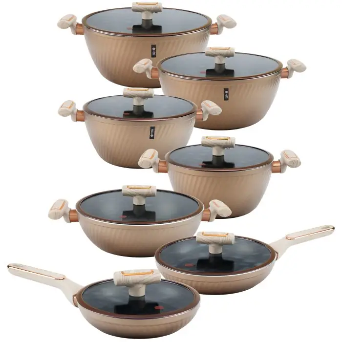سرویس قابلمه ام جی اس 14 پارچه فورج FR07 Copper