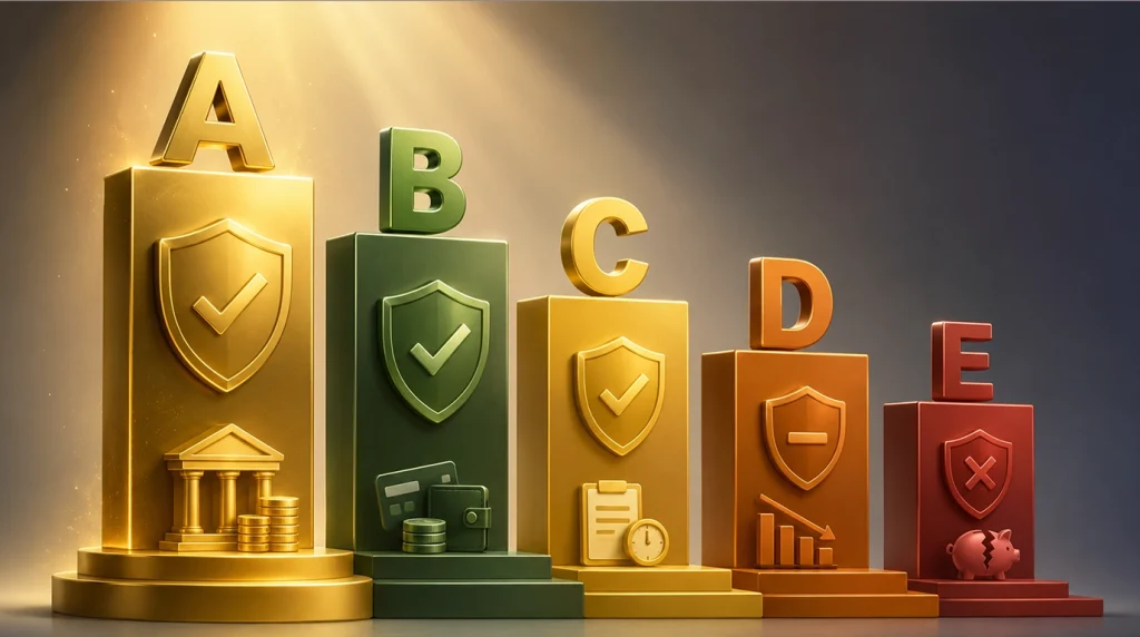 رتبه‌های اعتباری A، B، C، D و E چیست؟