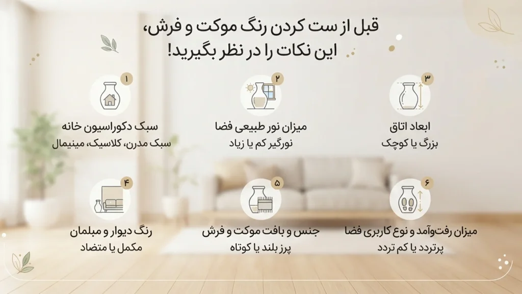 قبل از ست کردن رنگ موکت و فرش، این نکات را در نظر بگیرید!