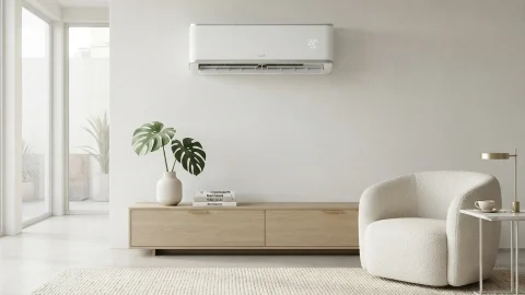 تصویری از یک کولر گازی 36000 که روی دیوارم متصل شده است