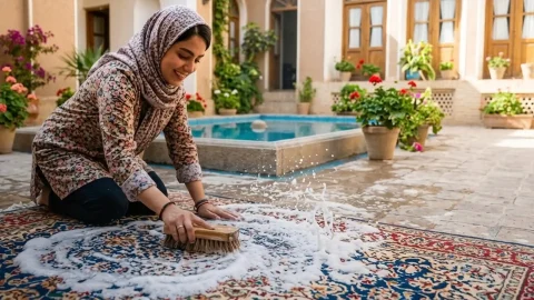 بهترین روش شستن فرش ماشینی در منزل