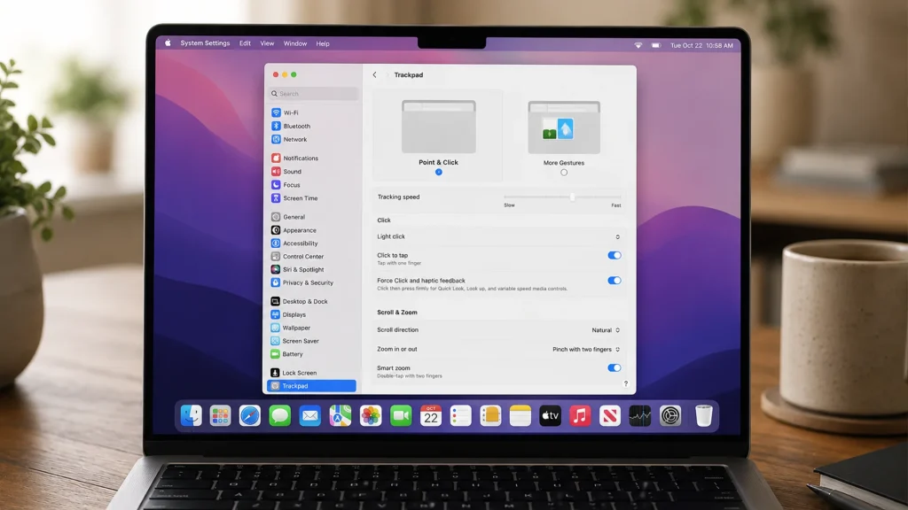 فعال کردن تاچ پد (Trackpad) در macOS