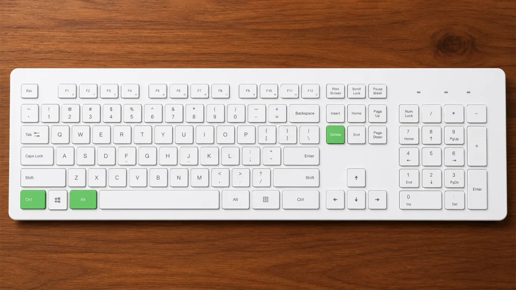 استفاده از کلیدهای Ctrl + Alt + Delete