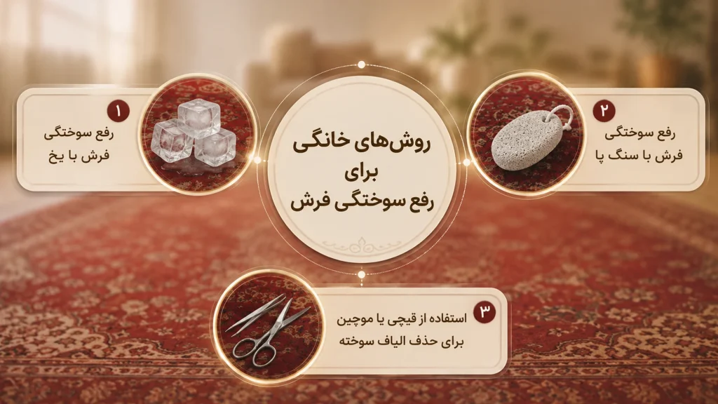 روش‌های خانگی برای رفع سوختگی فرش