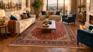 راهنمای جامع چیدمان فرش در پذیرایی مستطیل