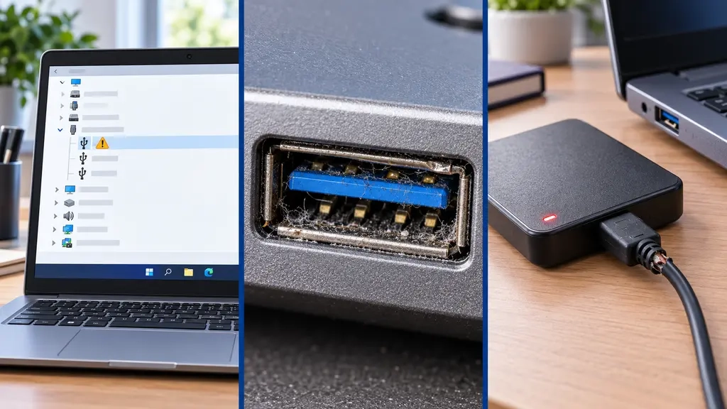 دلایل کار نکردن پورت USB لپ تاپ