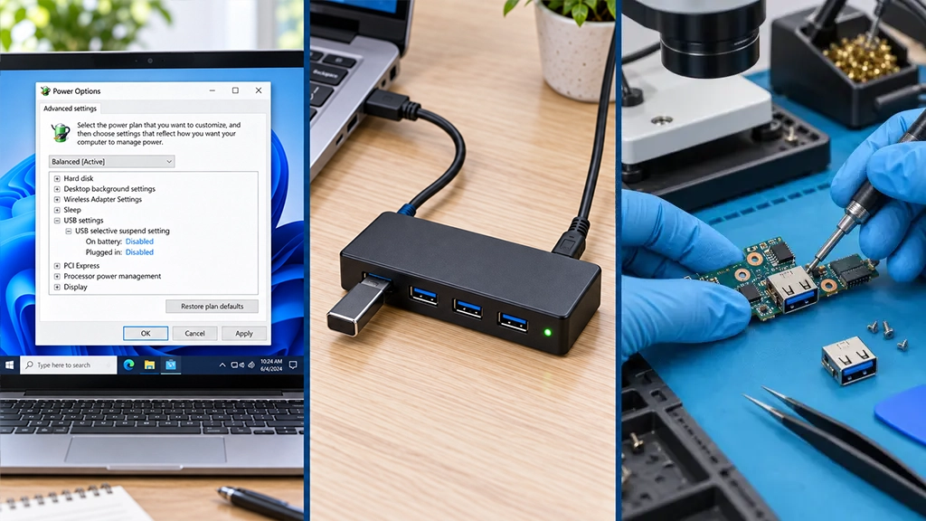 روش های رفع مشکل کار نکردن پورت USB لپ تاپ