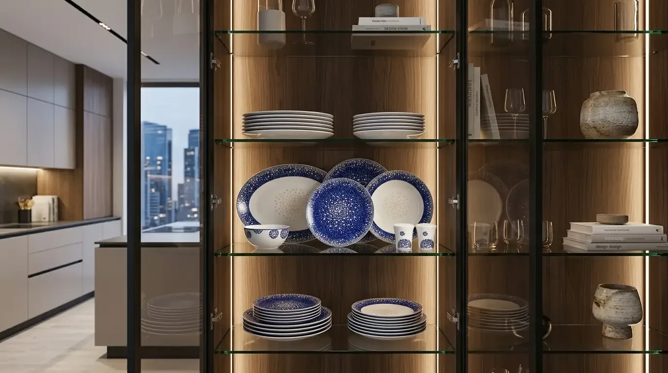 سرویس 6 نفره چینی گلدن هورس bone china سرمه ای گل برجسته 27 پارچه کد 80389-ِDB