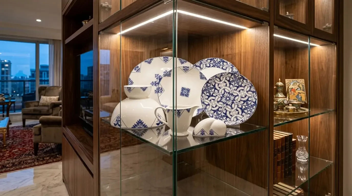 سرویس 6 نفره چینی پرسل bone china سرمه ای 29 پارچه کد 90090-B