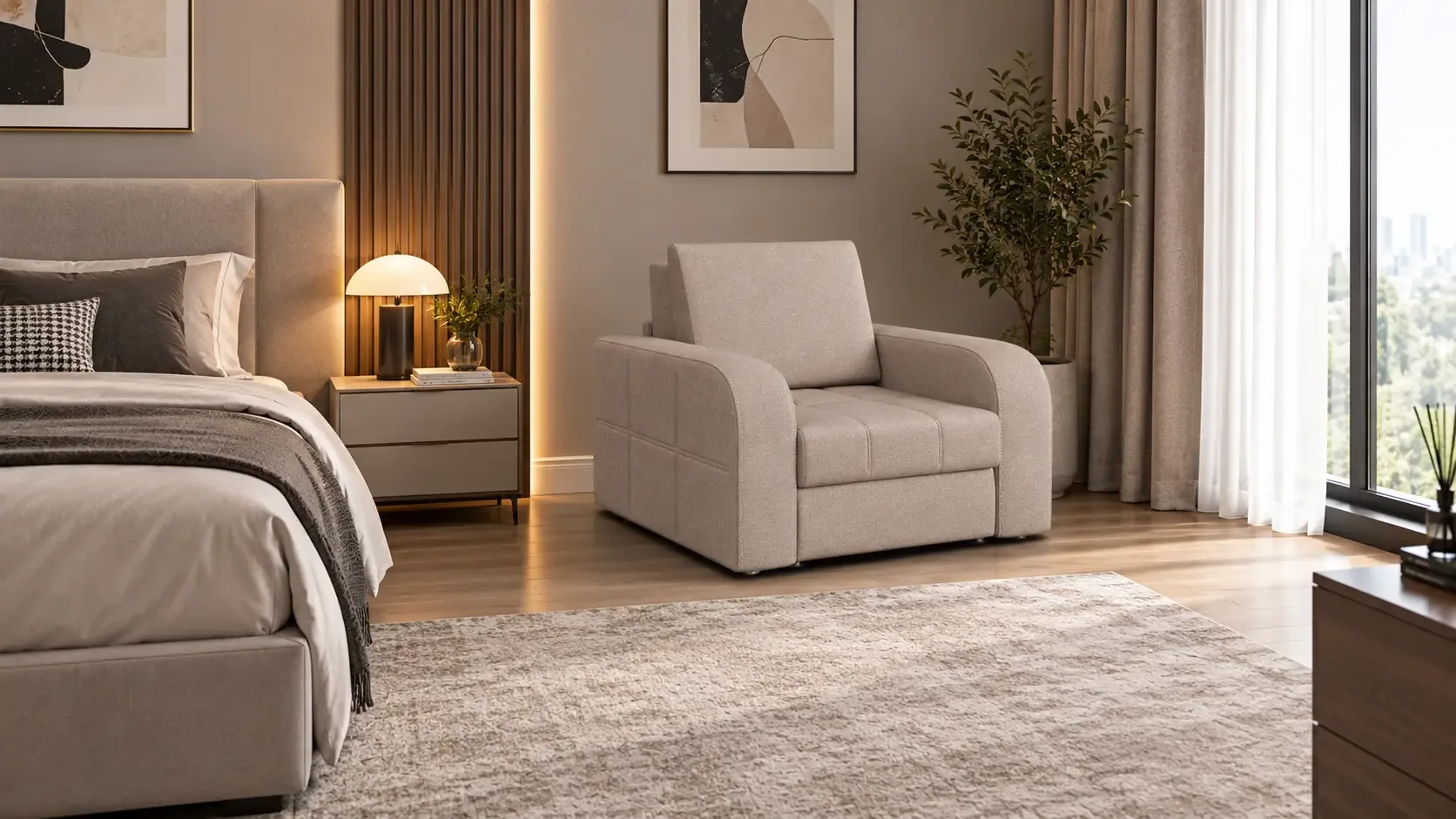 مبل یک نفره تخت خواب شو سیدا عرض 80