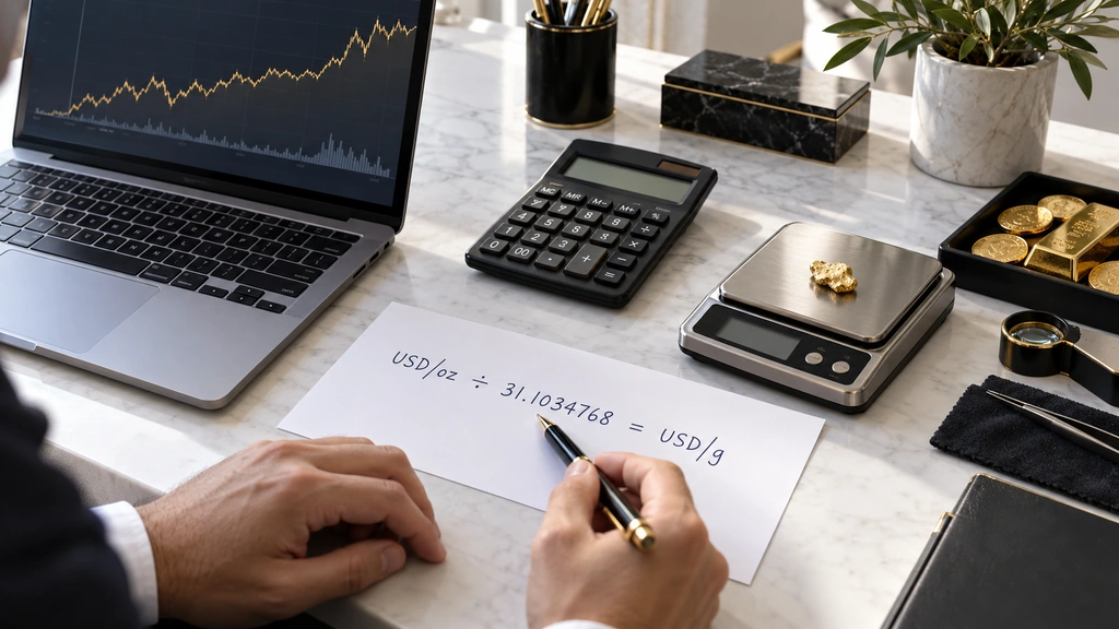 چگونه قیمت اونس جهانی را به قیمت هر گرم طلا تبدیل کنیم؟